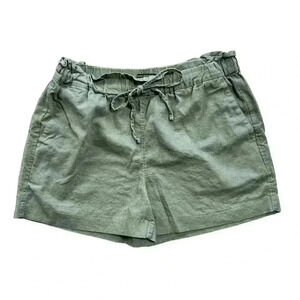Banana Republic Women Medium Blend Paperbag Pull-On Shorts Olive Green